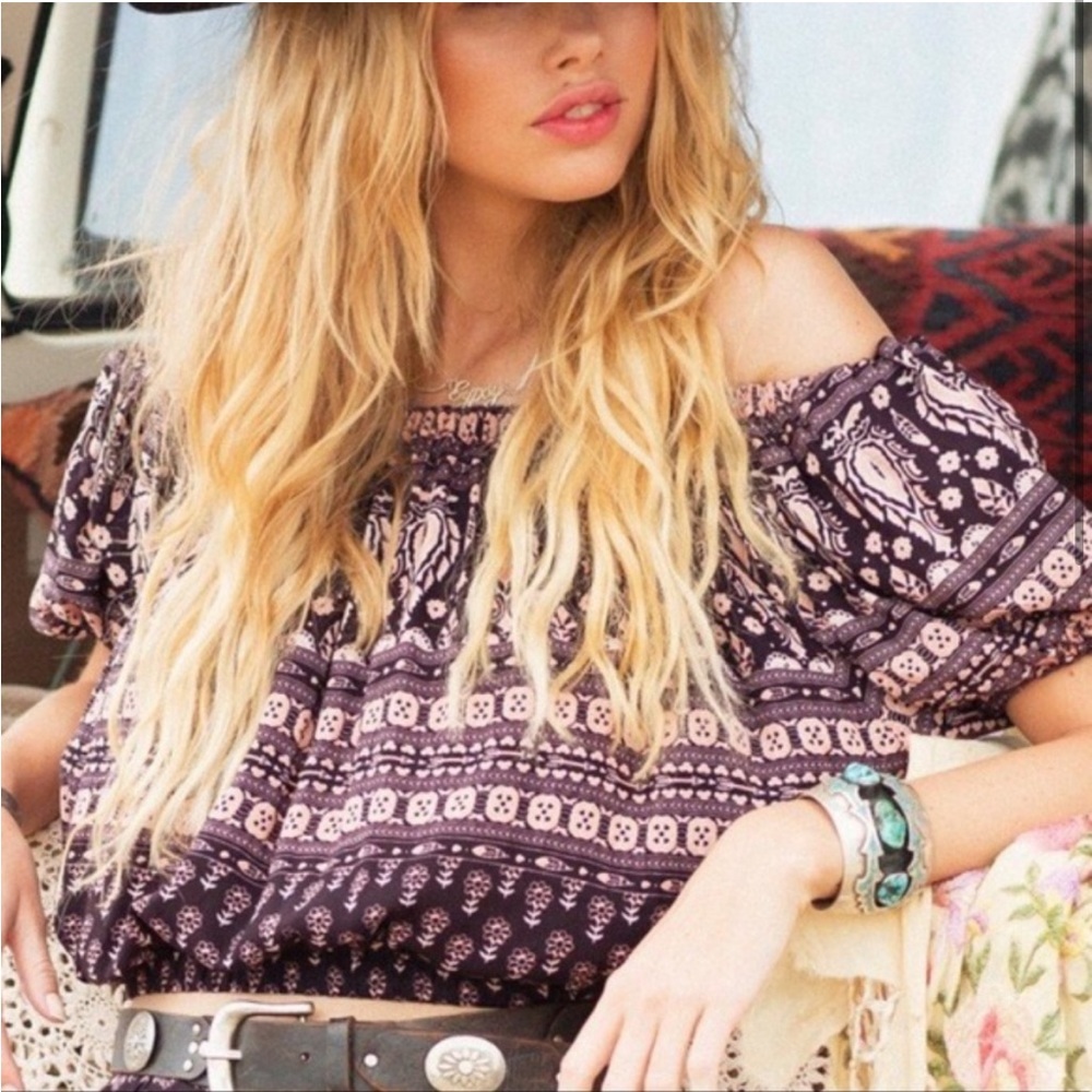 Spell Gypsiana Off the Shoulder Top in Pepper